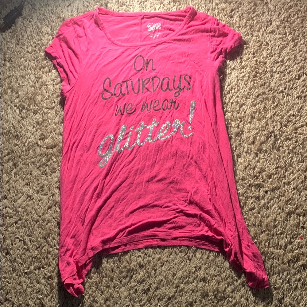 Justice Pink Short Sleeve Graphic Tee